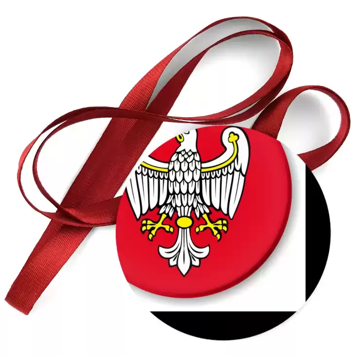 przypinka medal Orzeł Wielkopolski na czerwonym polu