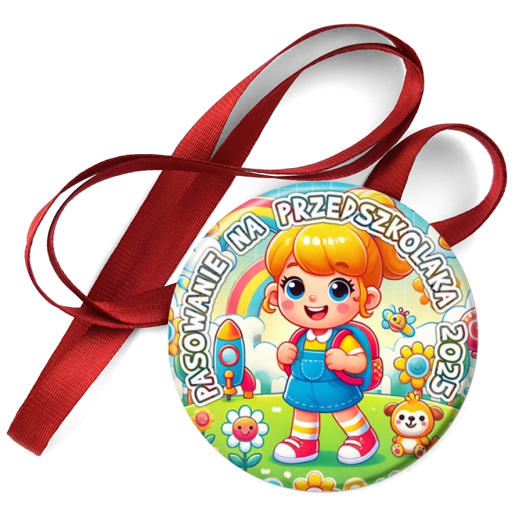 przypinka medal Pasowanie na przedszkolaka dziewczynka
