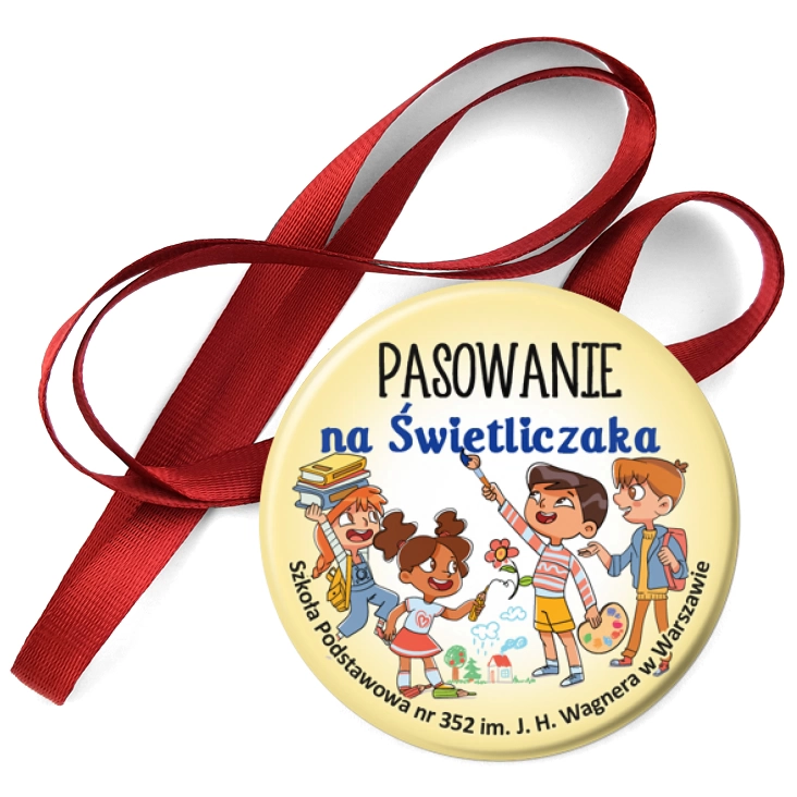 przypinka medal Pasowanie na Świetliczaka SP 352 w Warszawie