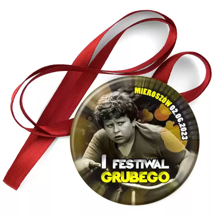 przypinka medal Pierwszy Festiwal Grubego Mieroszów 2023