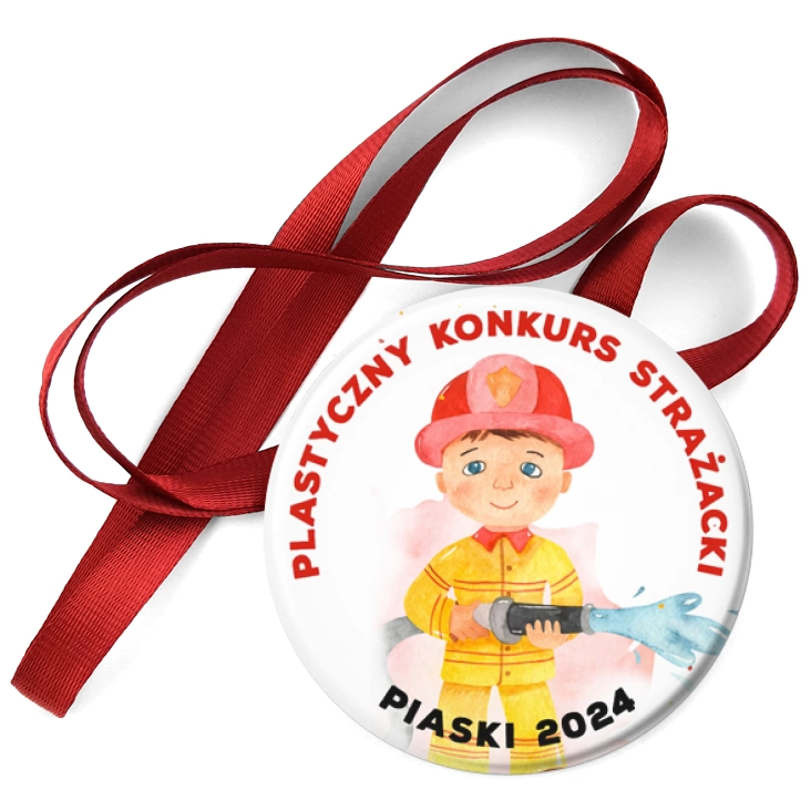 przypinka medal Plastyczny Konkurs Strażacki Piaski 2024