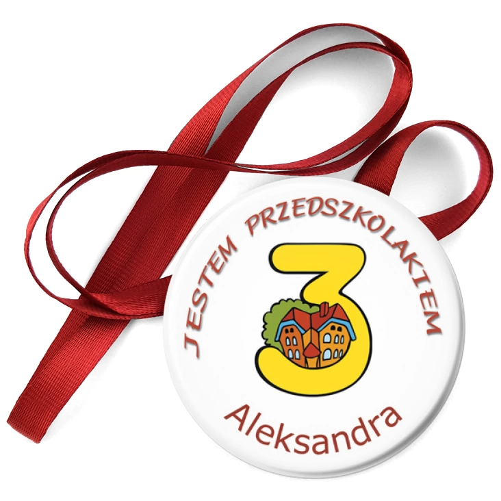 przypinka medal Przedszkole Wesoła Trójeczka z imionami