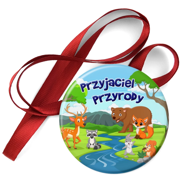 przypinka medal Przyjaciel przyrody Dzień Ziemi zwierzęta leśne