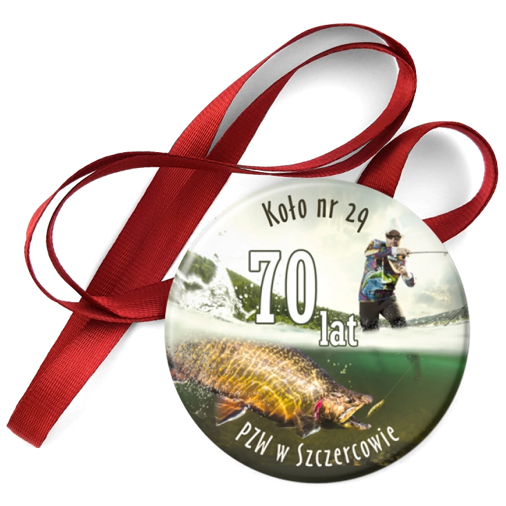 przypinka medal PZW Szczerców 70 lat