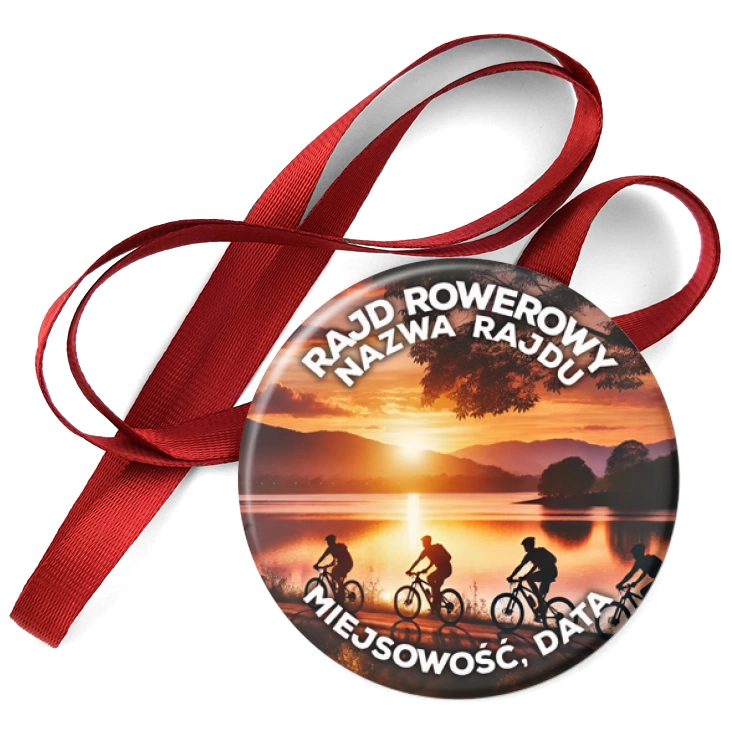 przypinka medal Rajd rowerowy z zachodem słońca