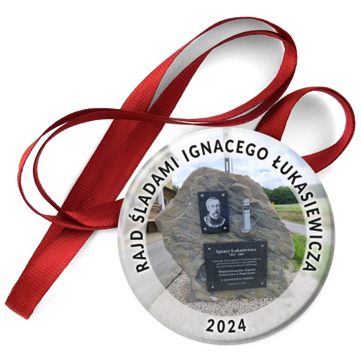 przypinka medal Rajd Śladami Ignacego Łukasiewicza 2024