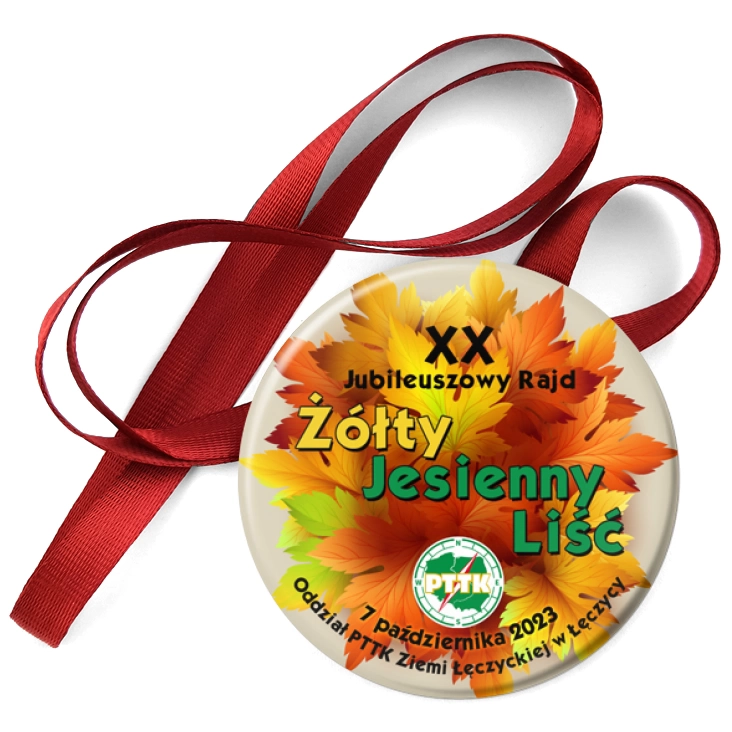 przypinka medal Rajd Żółty Jesienny Liść 2023 Łęczyca