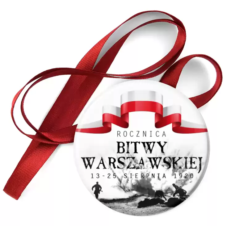 przypinka medal Rocznica Bitwy Warszawskiej wstęga biało-czerwona