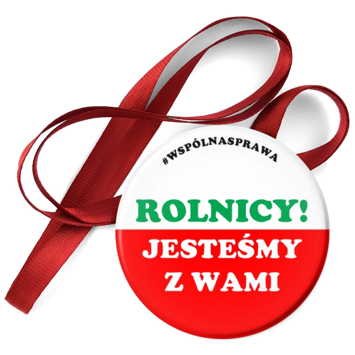 przypinka medal Rolnicy jesteśmy z Wami