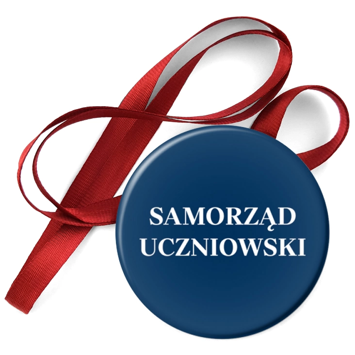 przypinka medal Samorząd Uczniowski na niebieskim tle