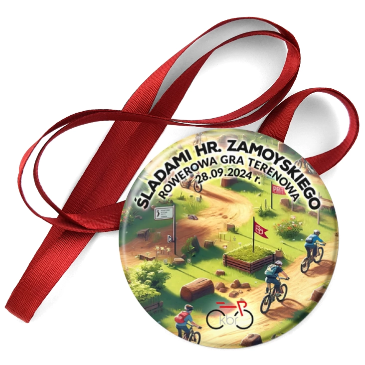 przypinka medal Śladami hr. Zamoyskiego - rowerowa gra terenowa