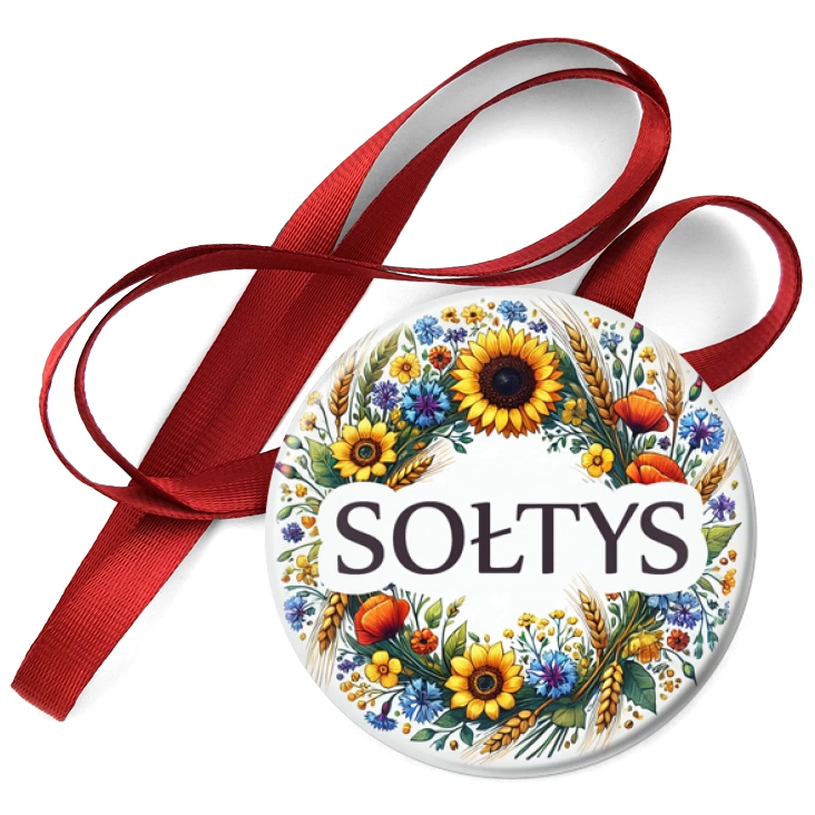 przypinka medal Sołtys polskie kwiaty polne