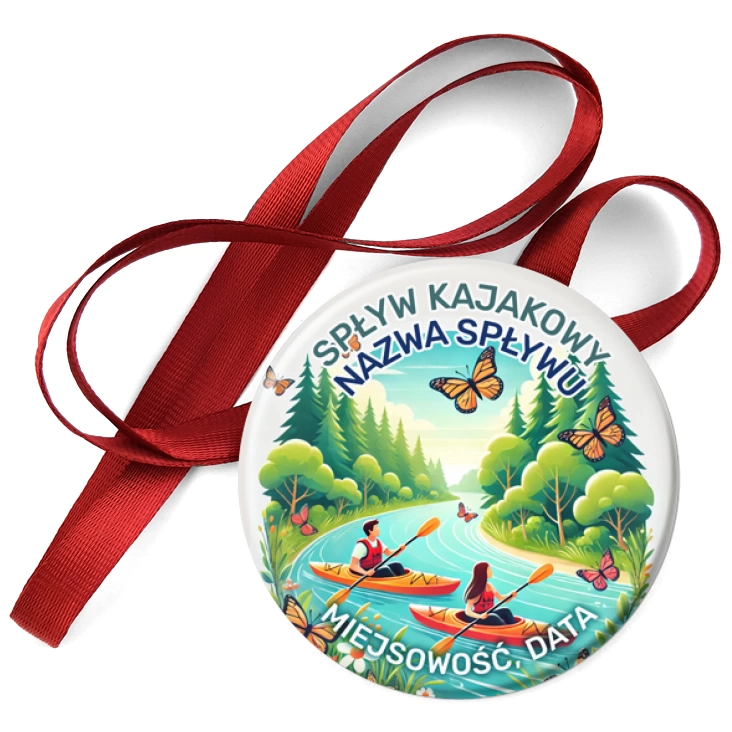 przypinka medal Spływ kajakowy dwie jedynki
