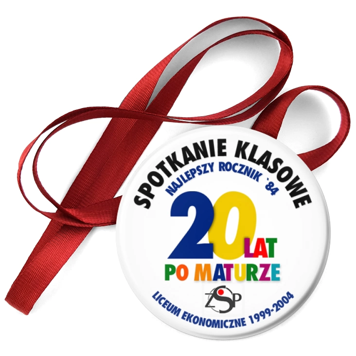przypinka medal Spotkanie klasowe 20 lat po maturze