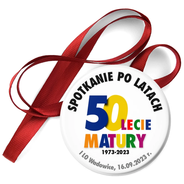 przypinka medal Spotkanie po latach 50-lecie matury