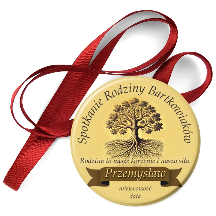 przypinka medal Spotkanie rodziny z imieniem i dębem