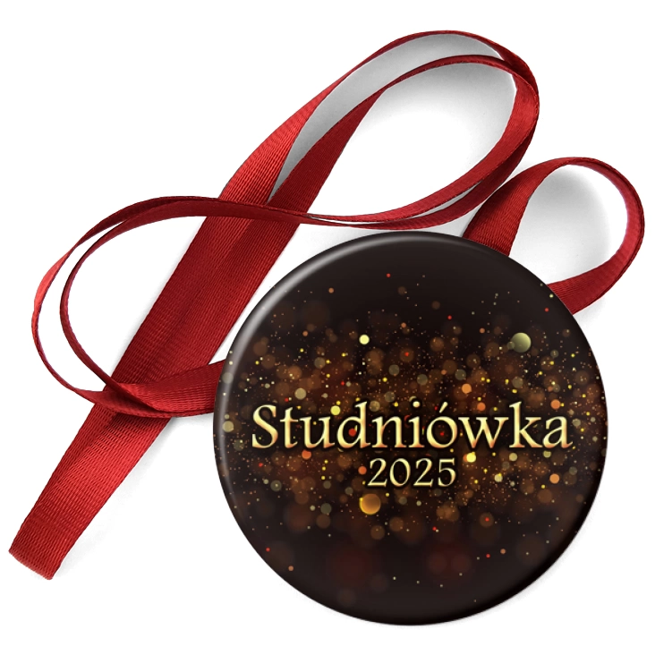 przypinka medal Studniówka w brokacie