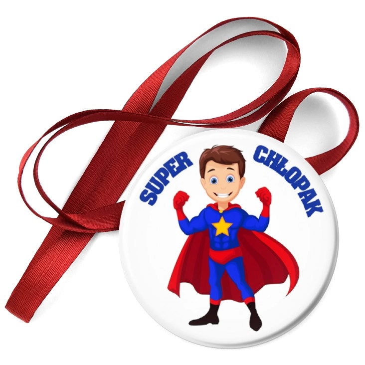 przypinka medal Super chłopak z gwiazdą na piersi