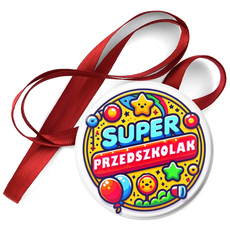 przypinka medal Super Predszkolak na kolorowo