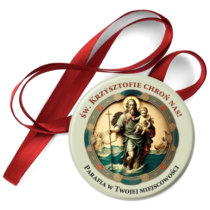 przypinka medal Św. Krzysztofie chroń nas