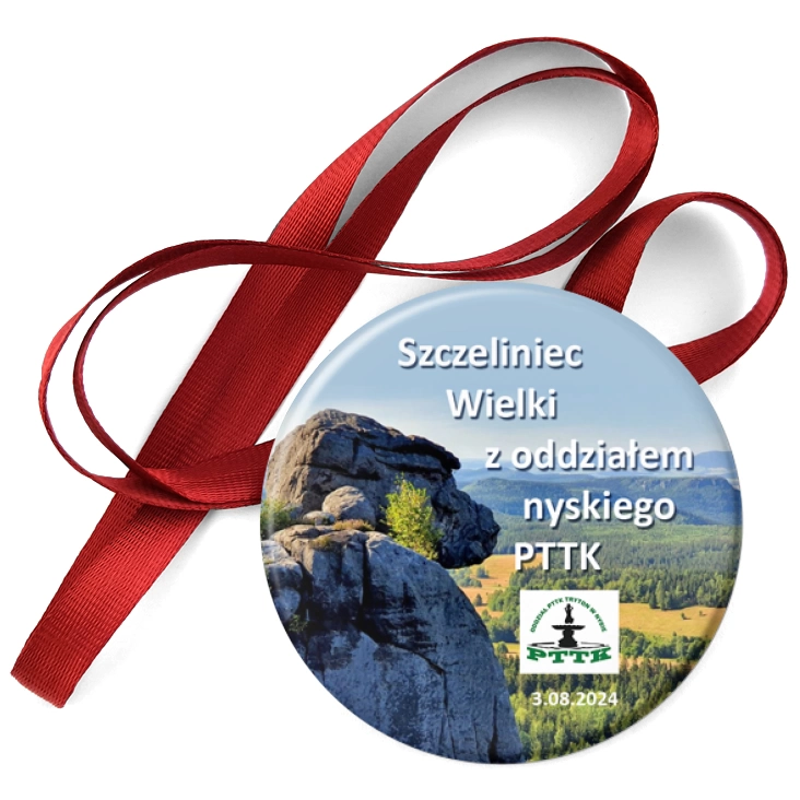 przypinka medal Szczeliniec Wielki z oddziałem nyskiego PTTK