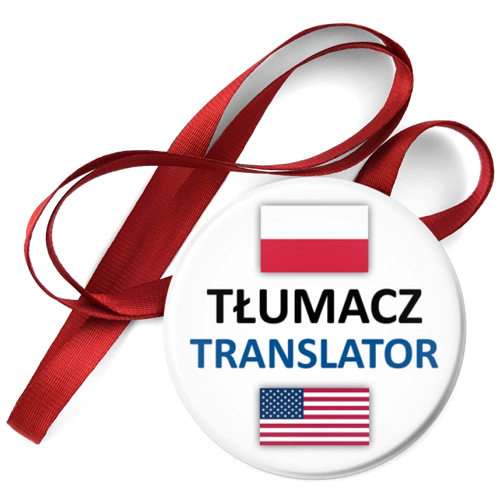 przypinka medal Tłumacz polski angielski amerykański