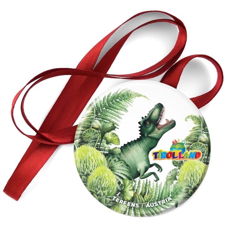 przypinka medal Tyranozaur wśród roślin Tirolland