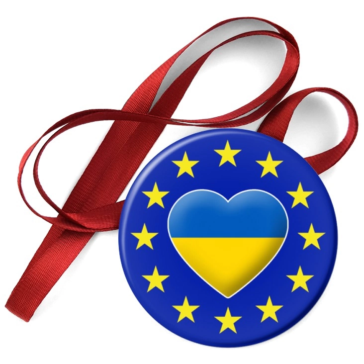 przypinka medal Ukraina w gwiazdkach Unii Europejskiej