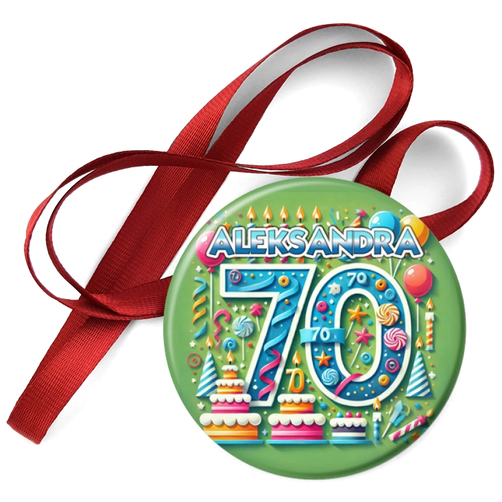 przypinka medal Urodziny 70