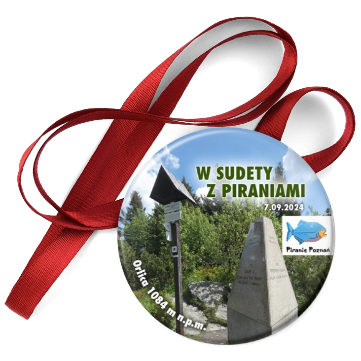 przypinka medal W sudety z piraniami