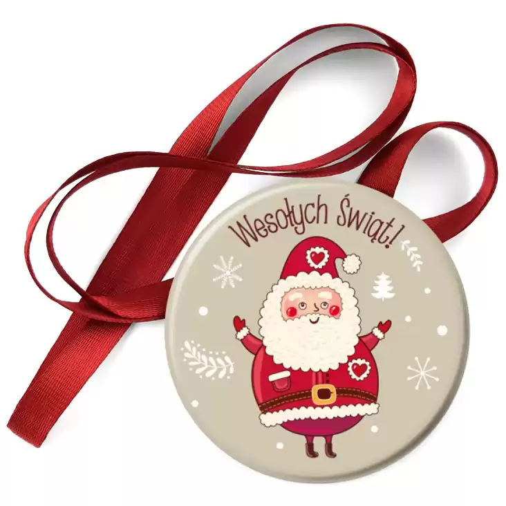 przypinka medal Wesołych Świąt Święty Mikołaj