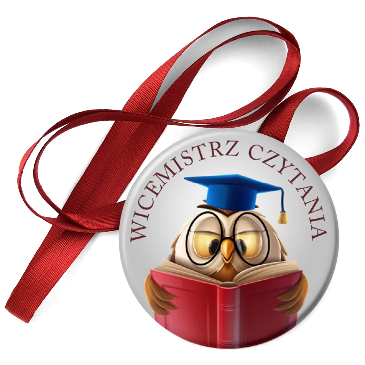 przypinka medal Wicemistrz czytania sowa