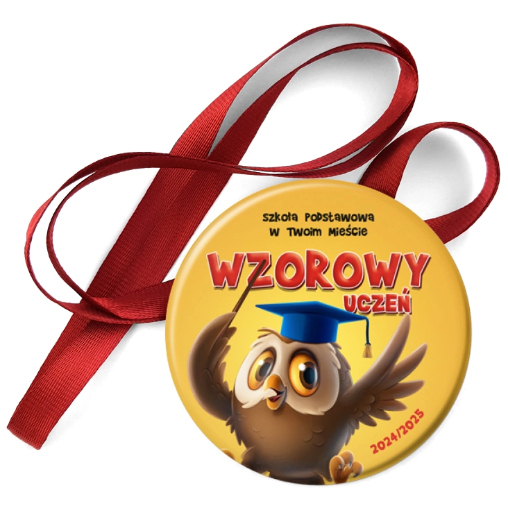 Przypinka medal - Wzorowy Uczeń Szkoły Podstawowej