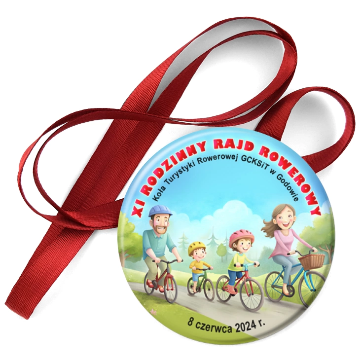 przypinka medal XI Rodzinny Rajd Rowerowy Godów 2024