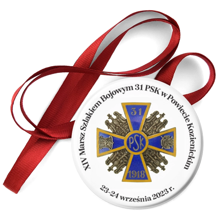 przypinka medal XIV Marsz Szlakiem Bojowym 31 PSK w Powiecie Kozienickim