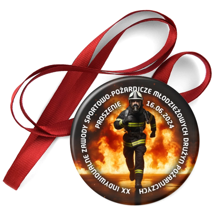 przypinka medal XX Zawody Pożarnicze Proszenie