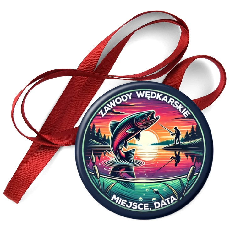 przypinka medal Zawody wędkarskie skacząca ryba