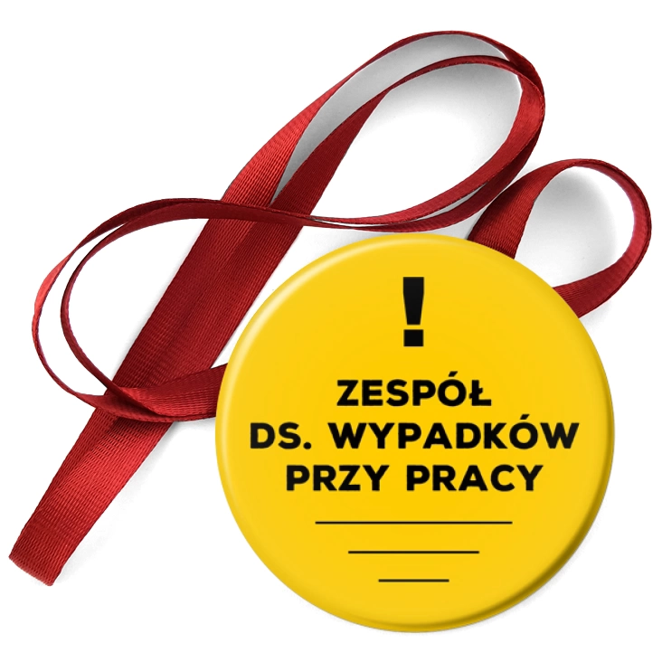 przypinka medal Zespół ds. wypadków przy pracy