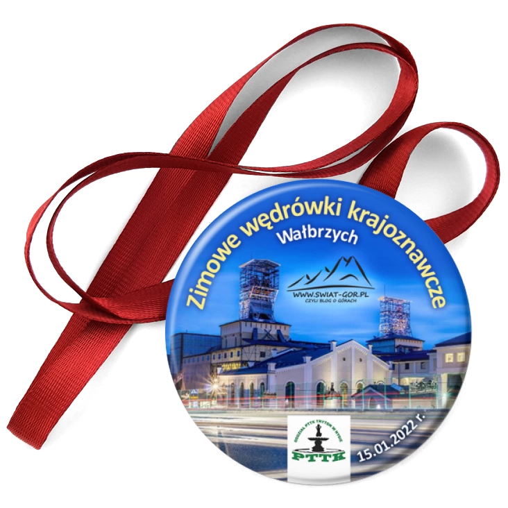 przypinka medal Zimowe wędrówki krajoznawcze Wałbrzych 2022