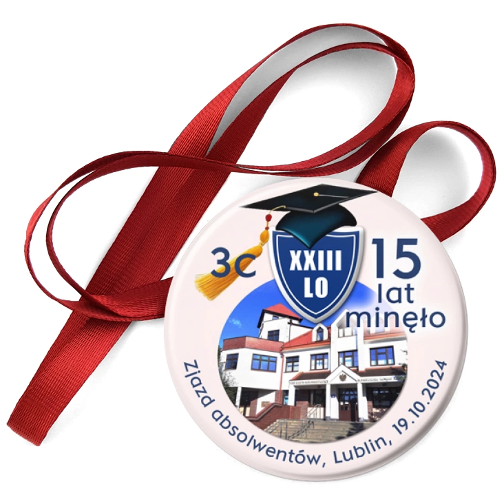 przypinka medal Zjazd absolwentów XXIII LO po 15 latach