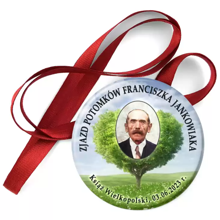 przypinka medal Zjazd potomków Franciszka Jankowiaka