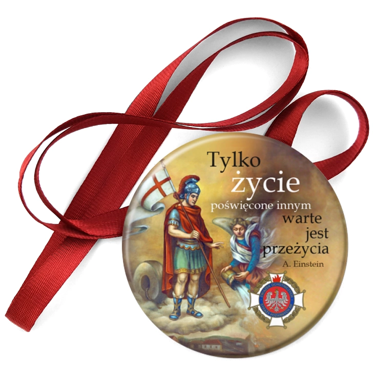 przypinka medal Życie poświęcone innym straż pożarna