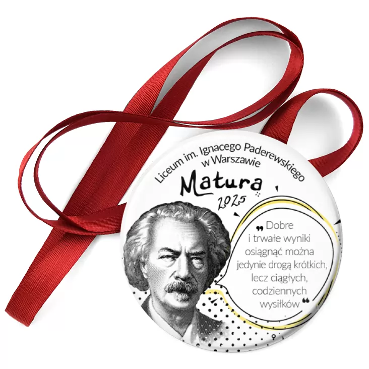przypinka medal Matura Ignacy Paderewski