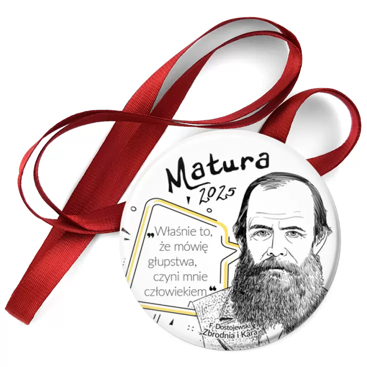 przypinka medal Matura z Dostojewskim