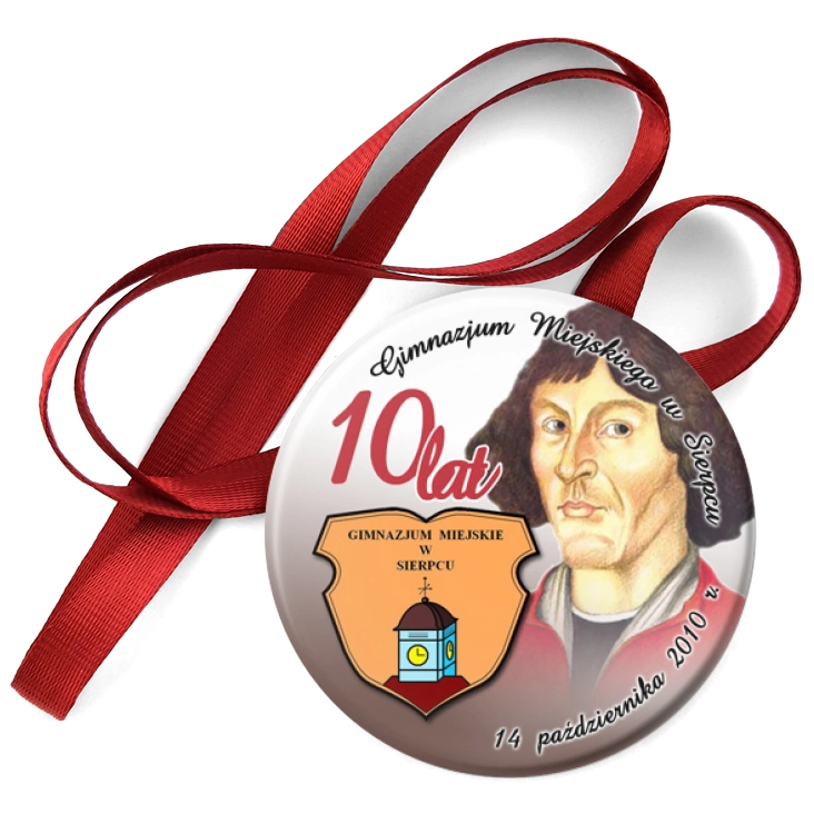 przypinka medal 10 lat Gimnazjum Miejskiego w Sierpcu
