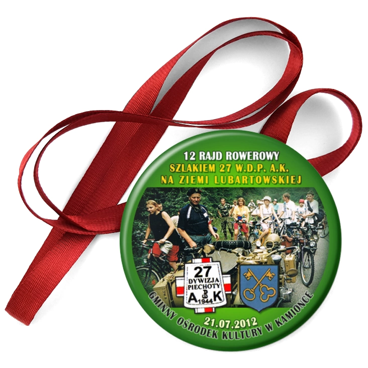 przypinka medal 12 rajd rowerowy - Kamionka 2012
