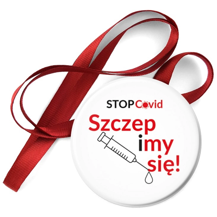 przypinka medal Stop COVID. Szczepimy się