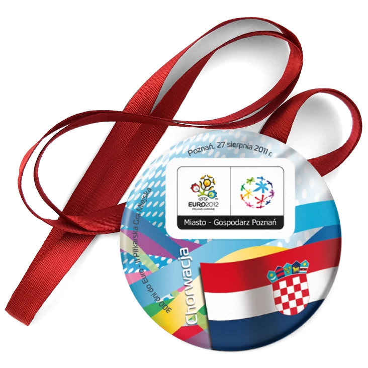 przypinka medal 300 dni do Euro - II Piłkarska Gra Miejska - Chorwacja