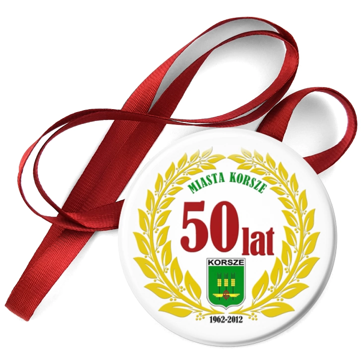 przypinka medal 50 lat miasta Korsze