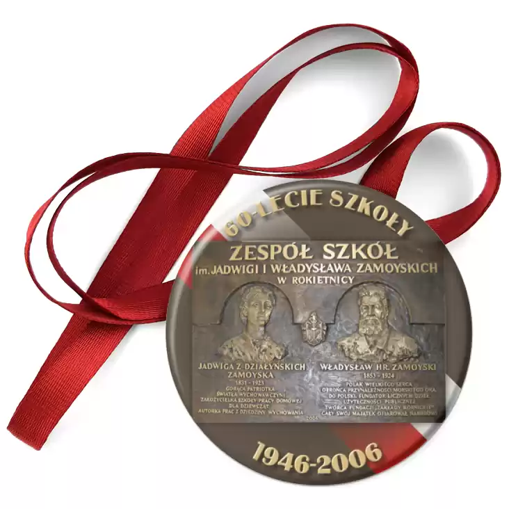 przypinka medal 60-lecie Zespołu Szkół W Rokietnicy